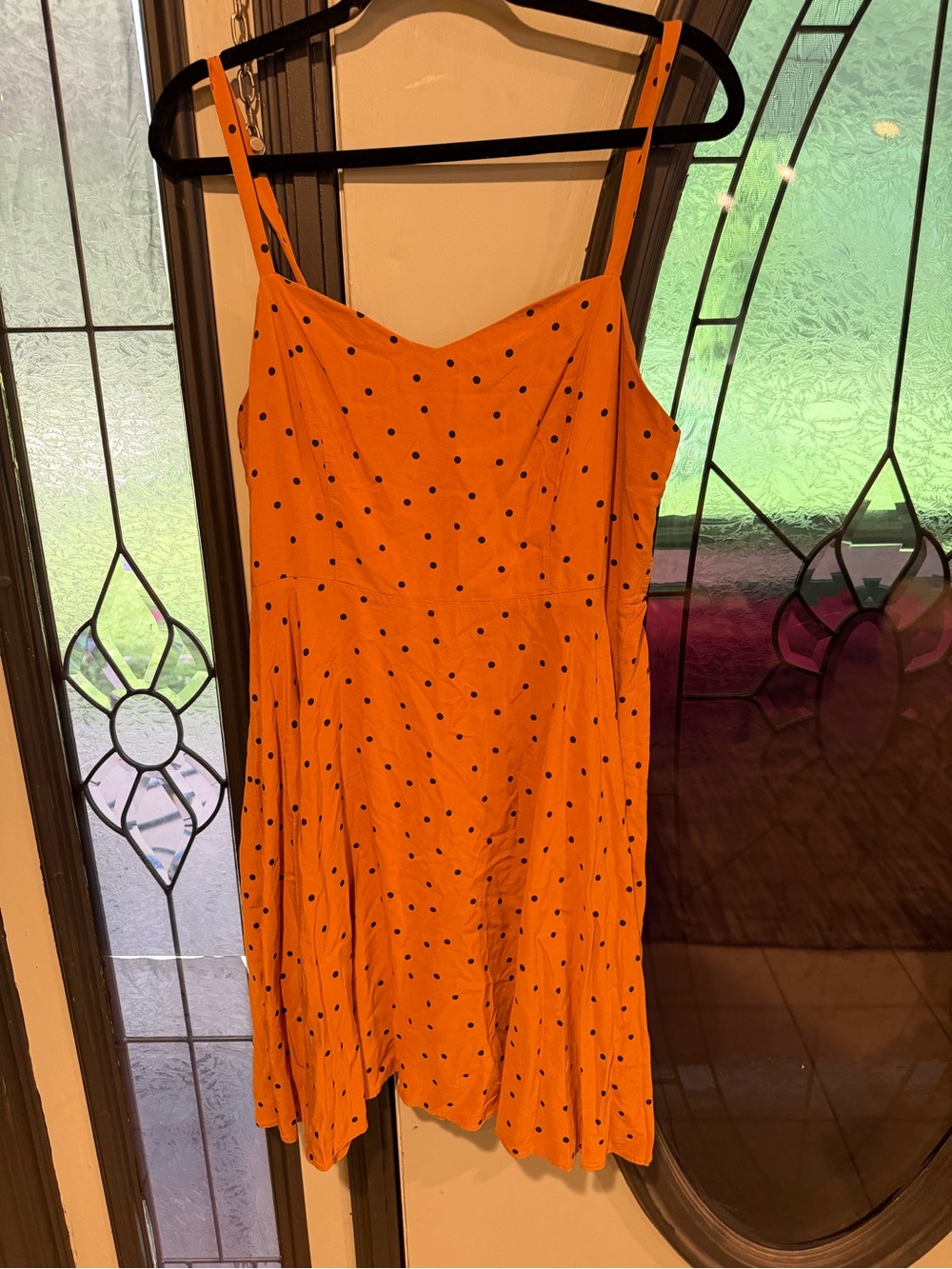 Old Navy Mustard Orange Polka Dot Cami Dress